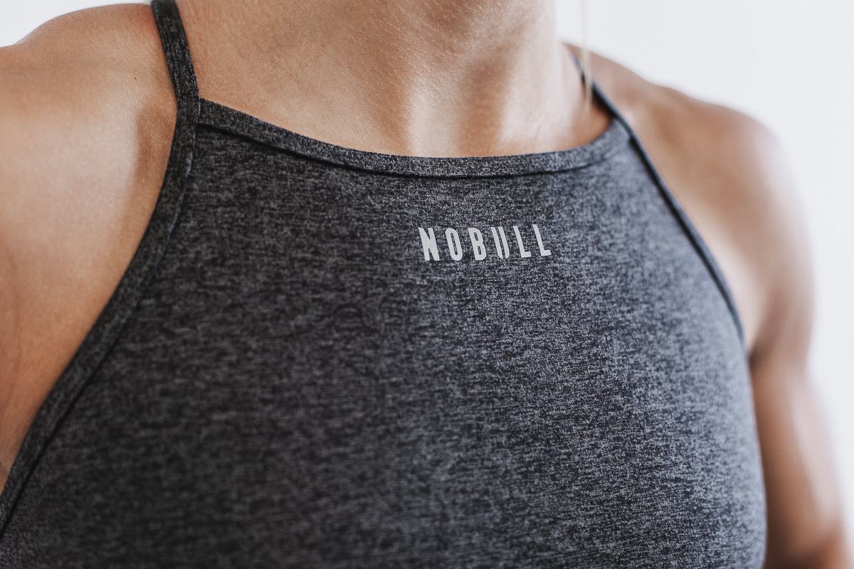 Nobull High-Neck Matte Women's Sports Bras Grey | Australia (LR1637)